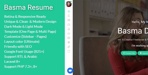 Basma v1.5 - Resume / CV CMS插图