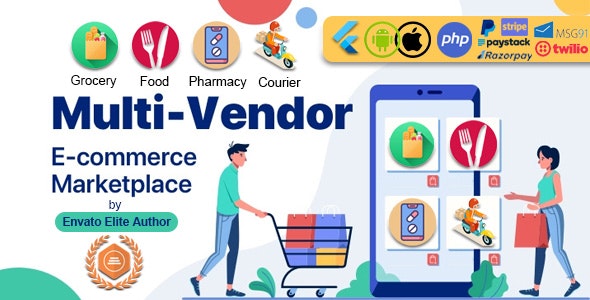 Multi Vendor Food, Grocery, Pharmacy Delivery App with Admin Panel | GoMarket v1.5.0