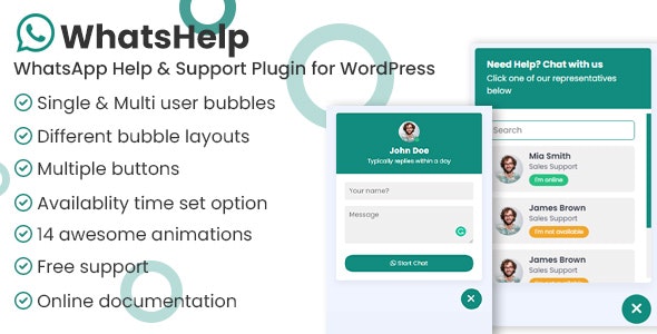 WhatsApp Chat Support Pro WordPress Plugin v2.2.3插图