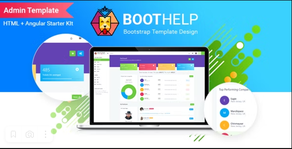 BootHelp v1.0 - Bootstrap 管理仪表板 HTML PSD Angular 入门工具包插图