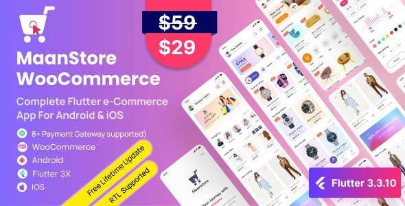 MaanStore v4.1 - Flutter eCommerce Full App ( Android & iOS )