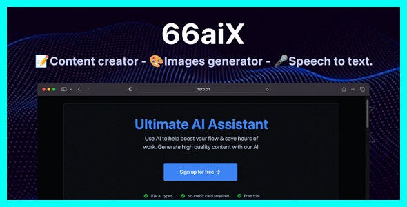 66aix v27.0.0 - AI Content, Chat Bot, Images Generator & Speech to Text (SAAS)