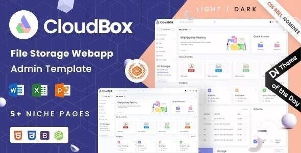 CloudBox  v1.0.1 - VueJS, HTML File Storage Admin Dashboard Template