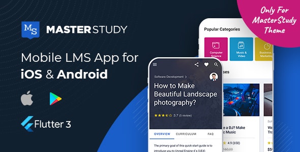 MasterStudy LMS Mobile App - Flutter v.3 iOS & Android 2.2.4