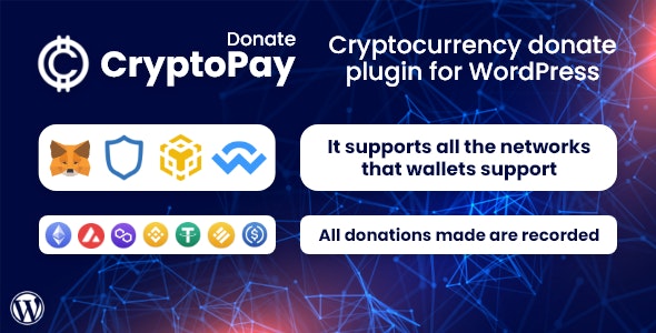 CryptoPay Donate v1.3.1 - WordPress加密货币捐赠插件插图