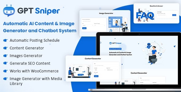 GPT Sniper v1.0.1 – 自动 AI 内容生成器和 Chatbot WordPress 插件插图