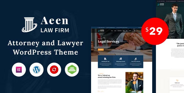 Aeen v1.8.1 – Attorney And Lawyer WordPress 主题插图