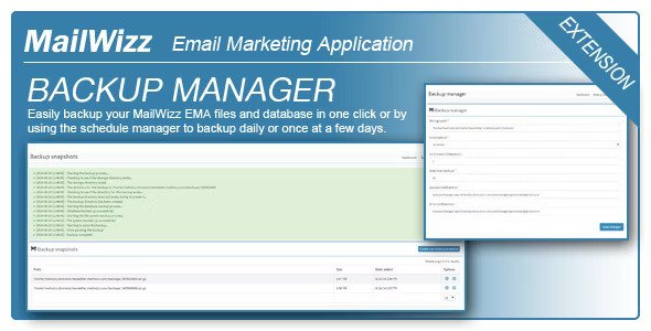 Backup Manager for MailWizz EMA (27 October 2021)插图