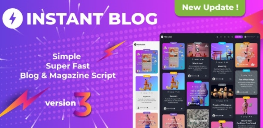 Instant Blog  v3.3 - Fast & Simple Blog Php Script