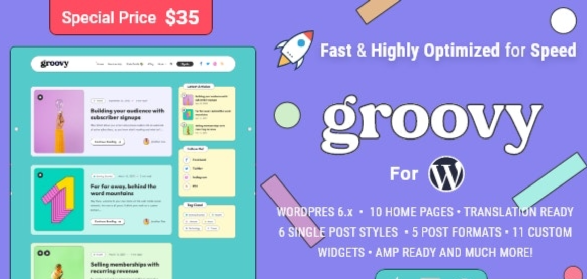 Groovy v2.3.0 - WordPress适用于的现代轻量级博客