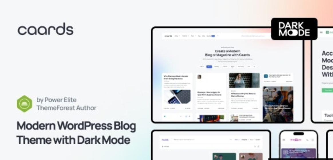 Caards v1.0.4  - Modern Blog & Magazine WordPress Theme with Dark Mode插图