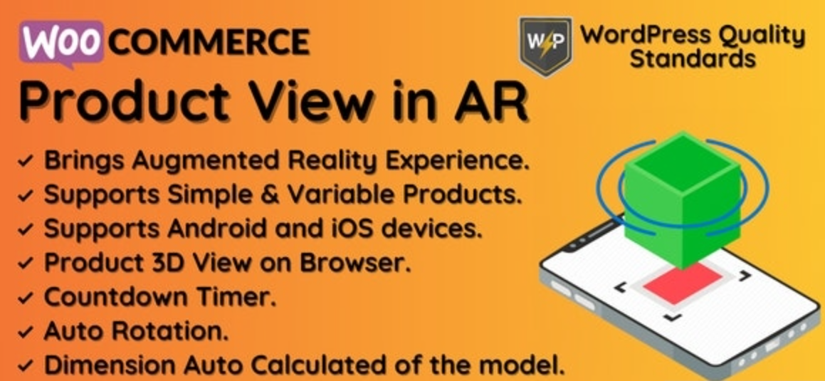 WooCommerce Product View in AR (Augmented Reality) v1.2.2 - 3D Product View插图