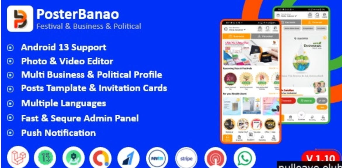 Poster Banao v2.0 - Poster Maker ,Festival & Business & Political , AdBanao Clone Poster Maker App