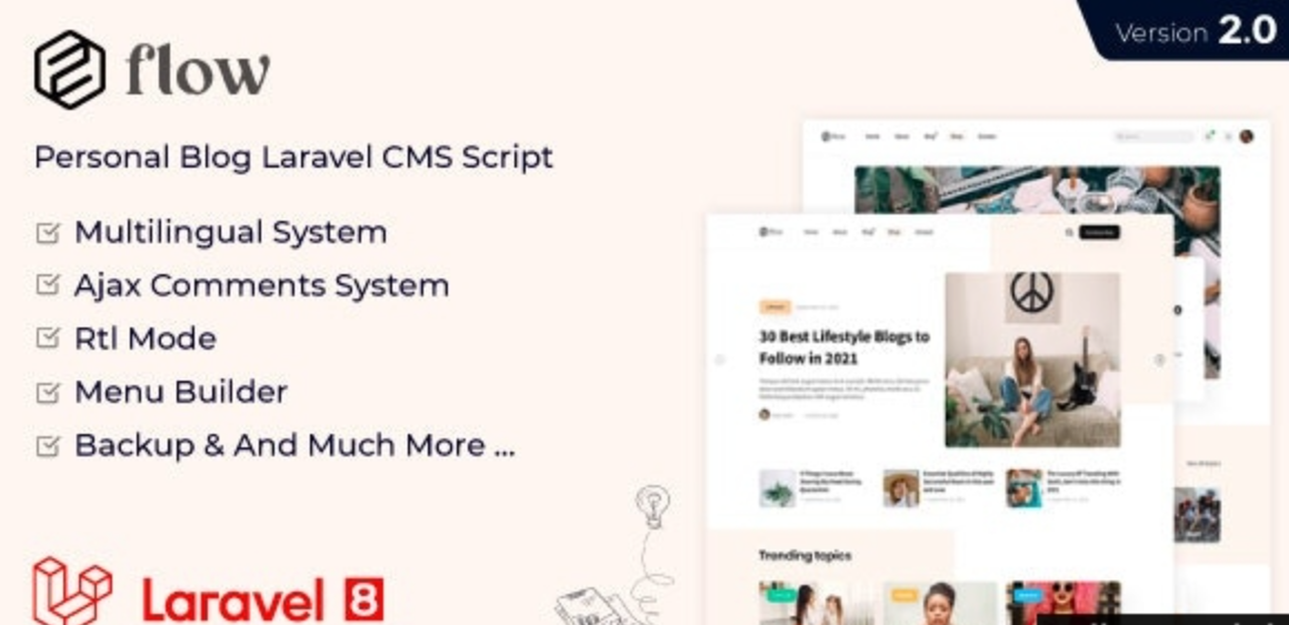 Flow v2.11 - Laravel 个人多语言博客脚本插图