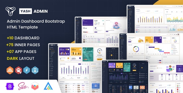 Yash v1.0 - Admin Dashboard Bootstrap HTML Template插图