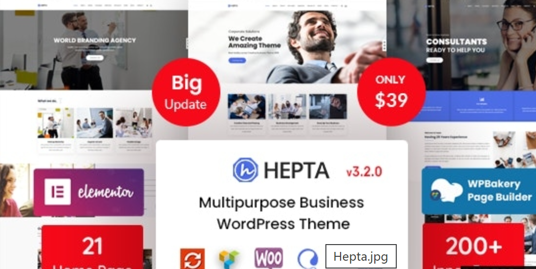 Hepta v3.2.0 - Multipurpose Business Theme插图