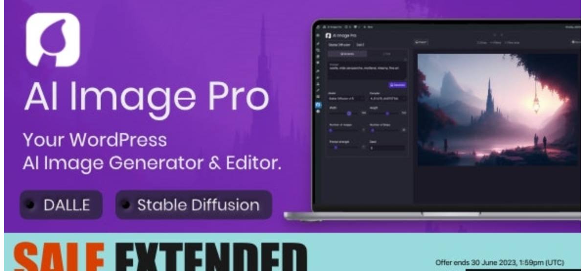 AI Image Pro v2.1.0（已汉化） - WordPress AI Image Generator & Editor, DALLE & Stable Diffusion插图