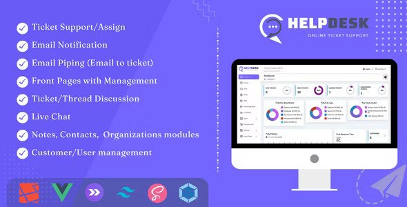 HelpDesk v3.90（后端已汉化95%） – 带网站的在线工单系统 - 工单支持和管理