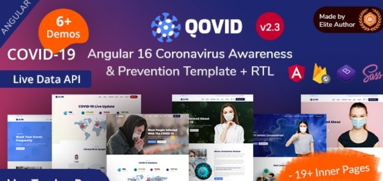 Qovid v2.3 - Angular 16 Medical Health & Corona Vaccination Template插图