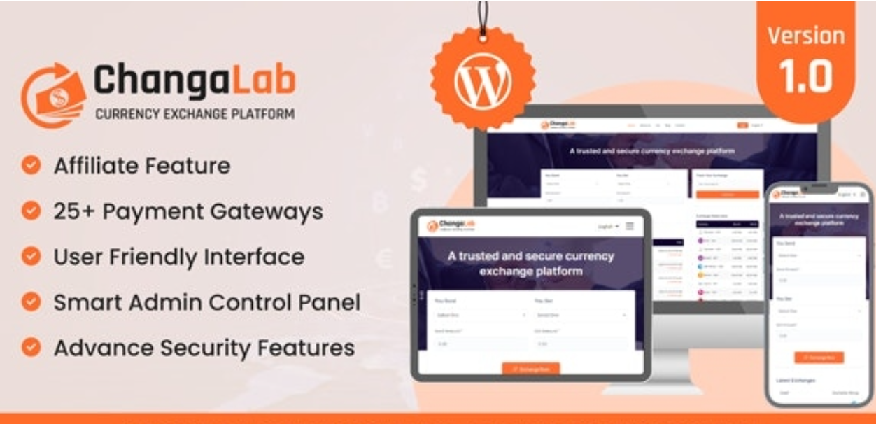 ChangaLab v1.0 - WordPress货币兑换插件插图