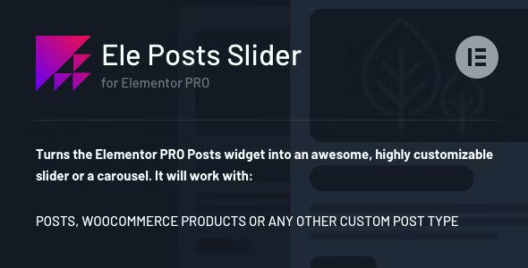 Ele Posts Slider v1.0.3 – any post type slider for Elementor PRO