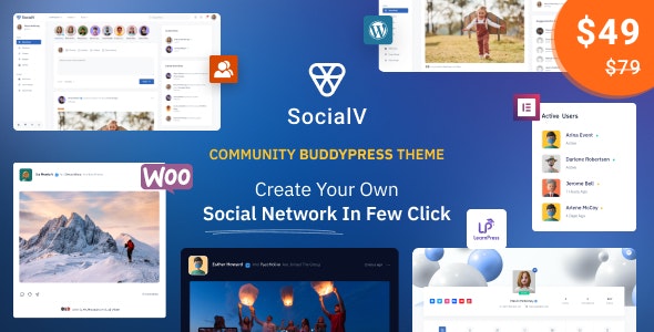 SocialV v2.0.1 - 社交网络和社区 BuddyPress 主题插图