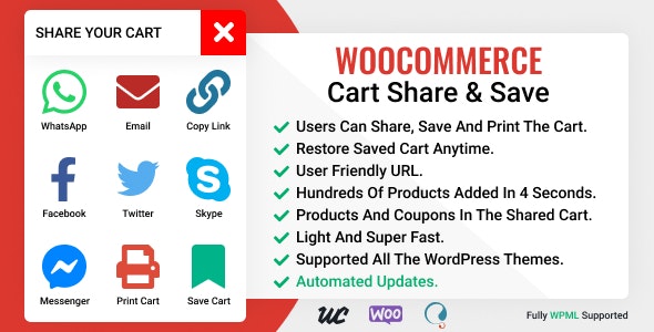 WooCommerce Cart Share and Save v3.0.2插图