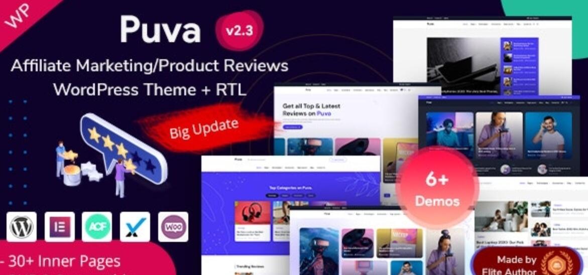 Puva v2.3 - 在线博客和附属产品评论 WordPress 主题