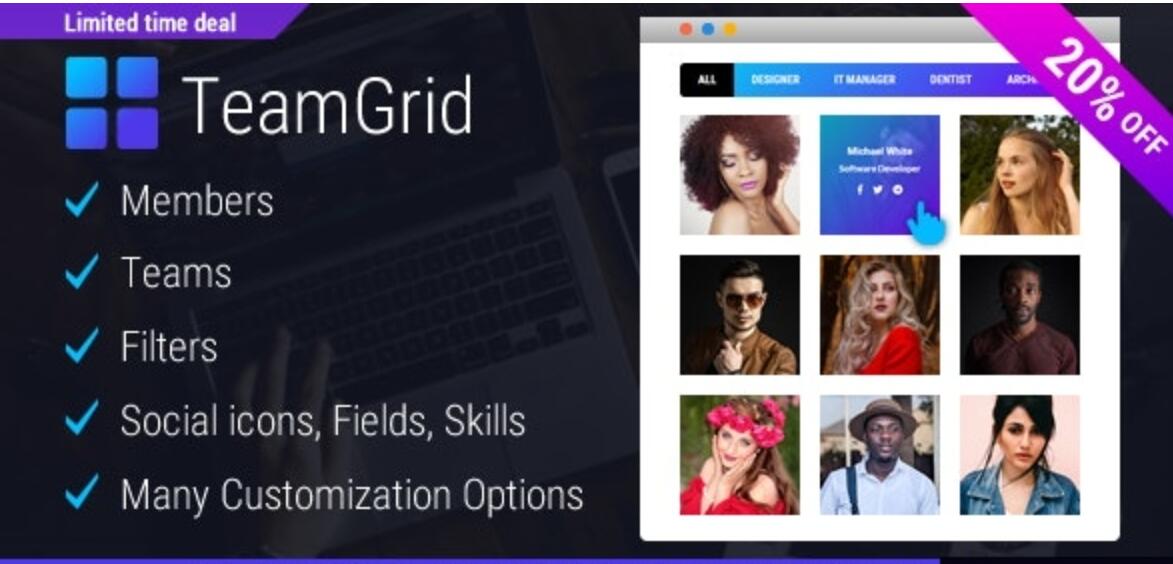 Team Grid v1.3.2 - Team Member Showcase WordPress Plugin & Team Editor