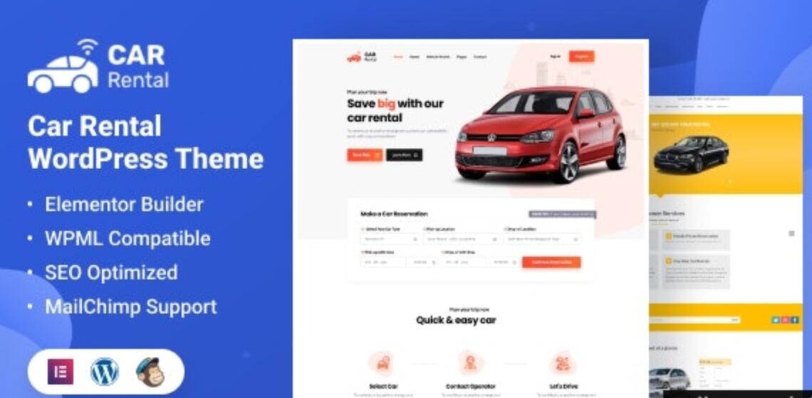 Car Rental v4.2 - WordPress Theme Landing Page插图