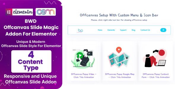 BWD Offcanvas Slide Magic Addon For Elementor v1.0插图