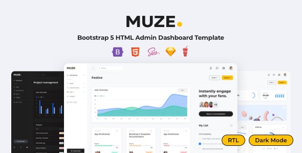 Muze - Bootstrap 5 HTML Admin Dashboard Template 21 July 2023插图