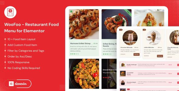 WooFoo v1.0.2 – Elementor 的餐厅食物菜单插图