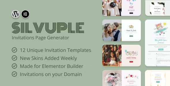 Silvuple v1.0 – Online Invitations Maker (Addon For Elementor)插图