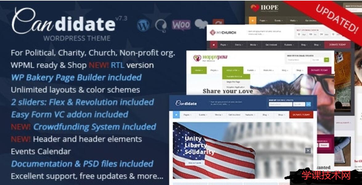 Candidate v7.3 - Political/Nonprofit/Church WordPress Theme