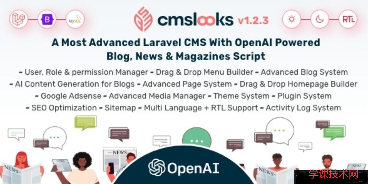 CMSLooks v1.2.1 - Laravel CMS 与 OpenAI 支持的博客、新闻和杂志源码