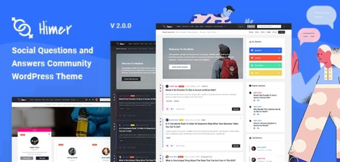 Himer v2.1.0 - WordPress社交问答主题插图