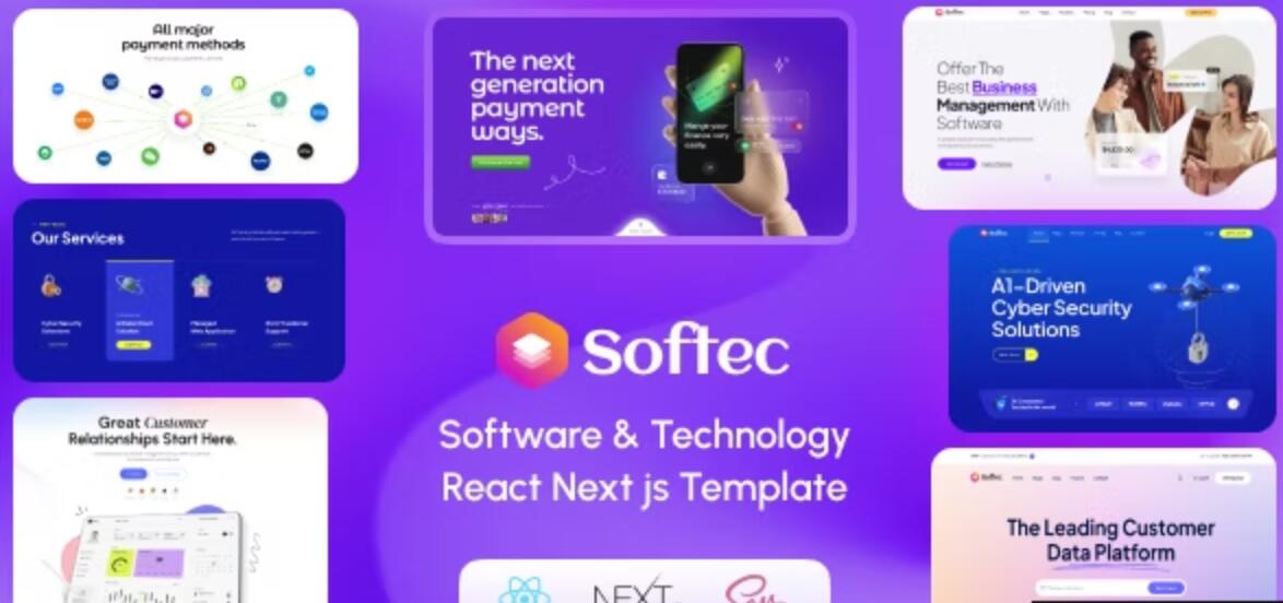 Softec V1.0.0 - Software & Technology React Next js Template插图