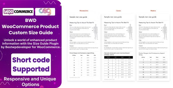 BWD Product Custom Size Guide For WooCommerce v1.0插图