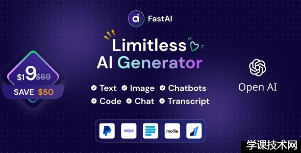 FastAi v1.5.3 - SaaS AI Content Voice Text Image Chat & Code Generator