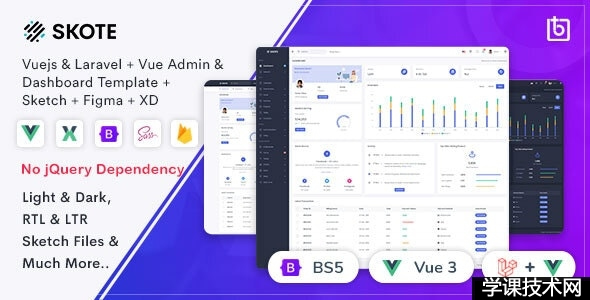 Skote v4.1.2 - Vuejs + Laravel Admin & Dashboard Template + Sketch