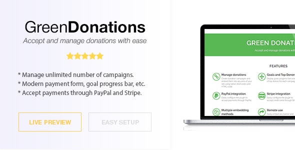 Green Donations v3.07 – 接受和管理捐赠源码