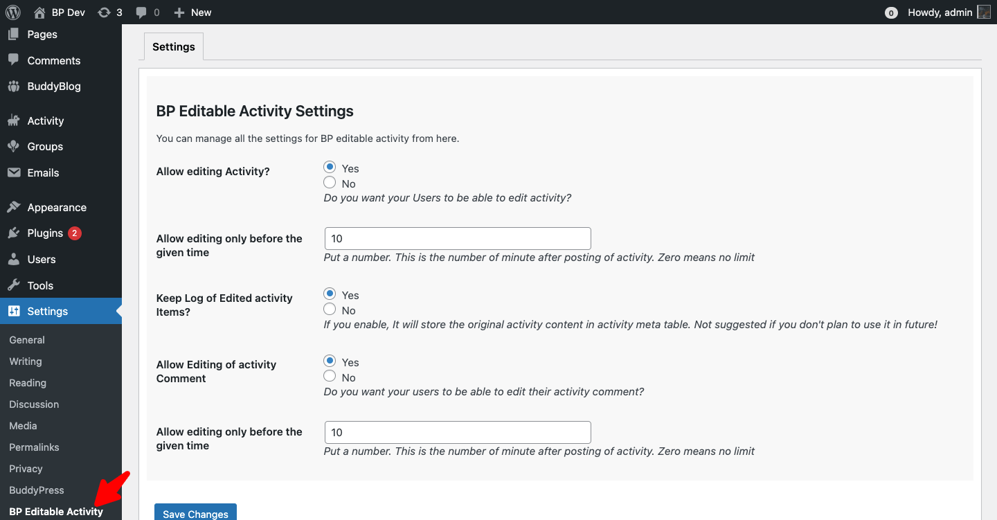 BuddyPress Editable Activity v2.0.4