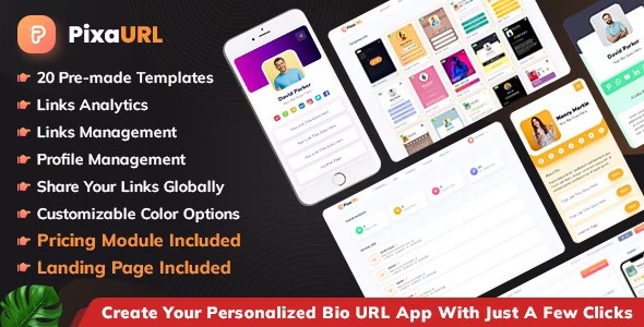 PixaURL v2.3 – Run Your Own SaaS Platform for Building Bio URL , Mini Sites, Digital Cards