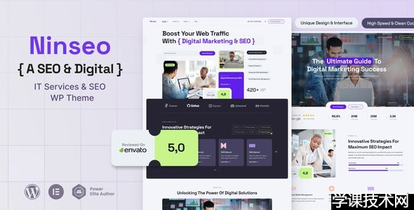 Ninseo v1.0.0 - IT 服务和 SEO WordPress 主题插图