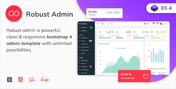 Robust v2.1 - Premium Bootstrap 4 Admin, Dashboard & WebApp Kit Template