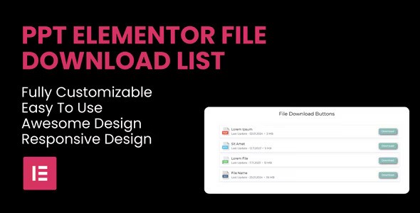 PPT v1.0 – File Download List Elementor Widget