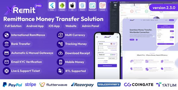 XRemit Pro v2.3.0 – Remittance Money Transfer Full Solution插图