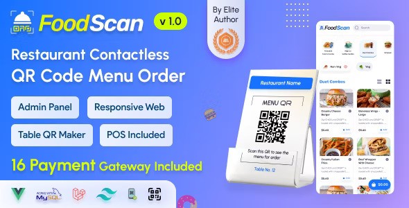 FoodScan v1.3 – Qr Code Restaurant Menu Maker and Contactless Table Ordering System with Restaurant POS插图