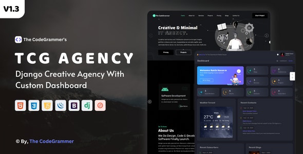 TCG AGENCY v1.3 - Django Agency With Custom Dashboard插图